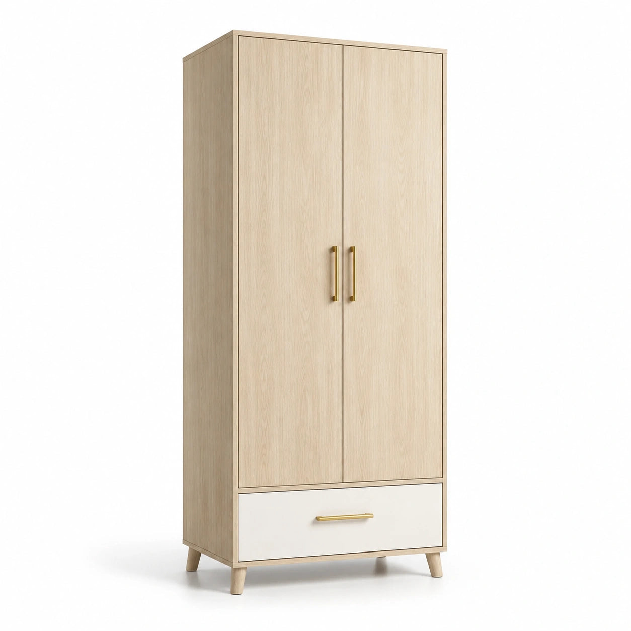 Armoire en bois avec tiroir blanc et deux portes