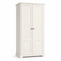 Armoire en bois blanc avec portes battantes 180x80x45cm