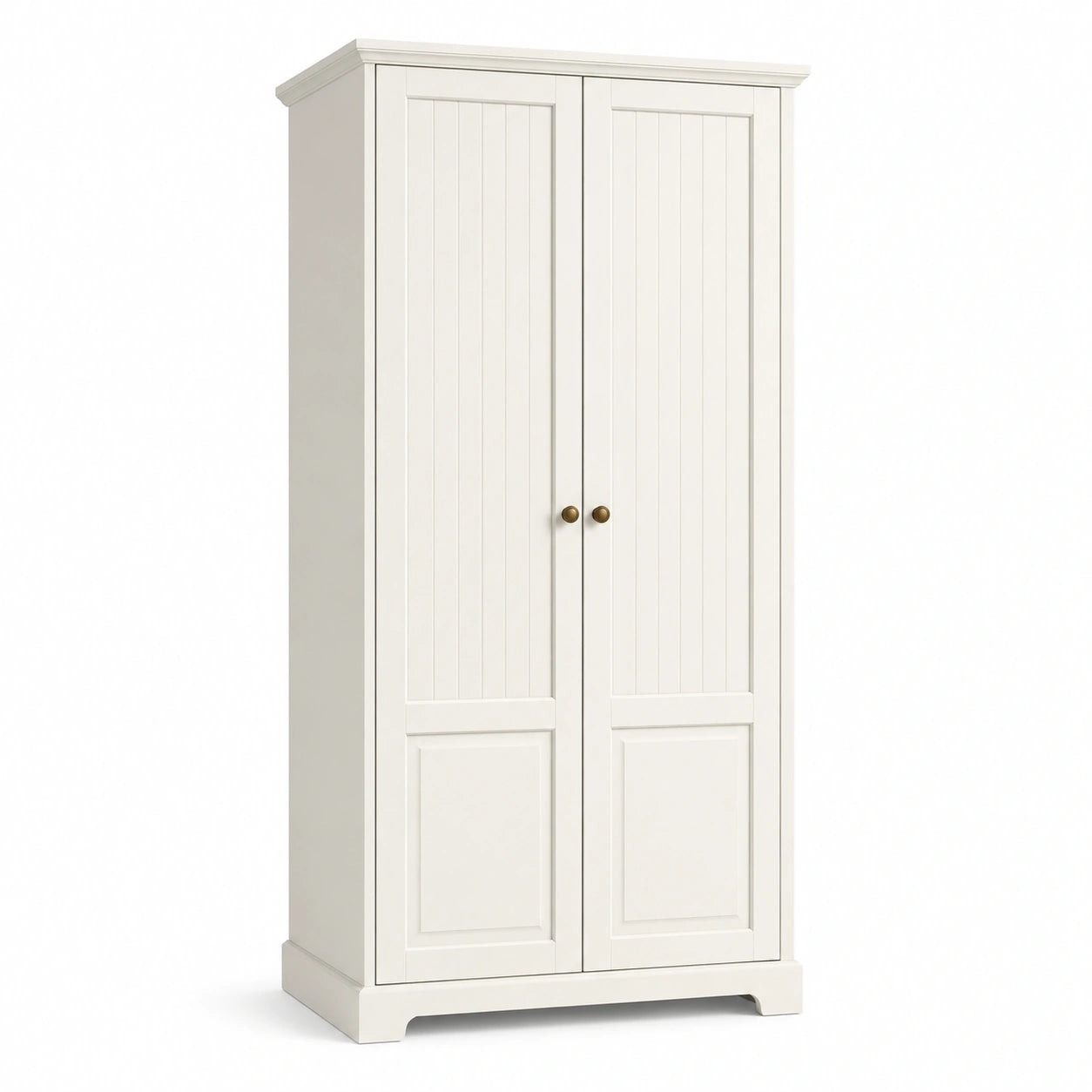 Armoire en bois blanc avec portes battantes 180x80x45cm