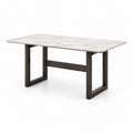 Table à manger marbre blanc et chêne 200x100 cm