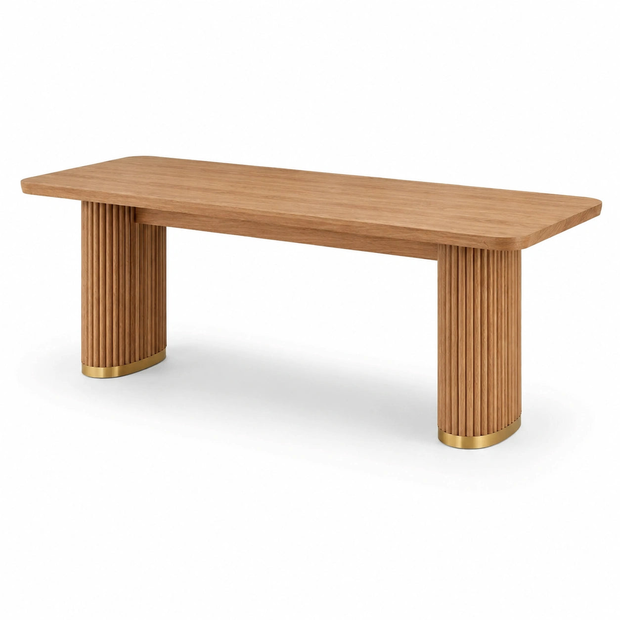 Table de salle à manger en bois avec pieds cannelés