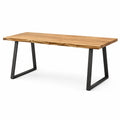 Table en bois et métal 180x90 cm