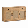 Buffet en bois de chêne avec portes en rotin