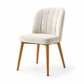 Chaise en bois avec tissu polyester crème