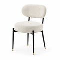 Chaise en métal et tissu bouclé beige