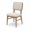 Chaise en bois avec assise en tissu polyester beige