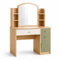 Coiffeuse en bois avec miroir et rangements chêne clair
