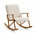 Chaise à bascule en bois avec tissu beige